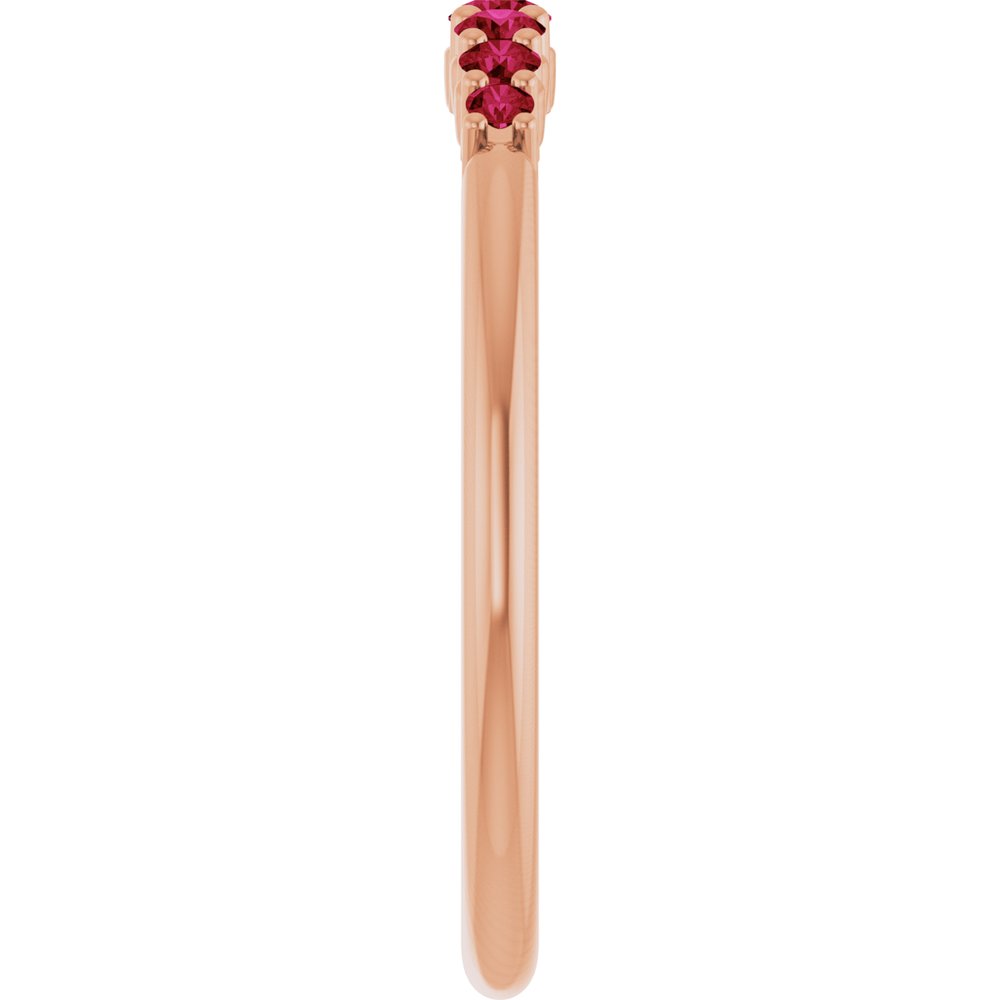 14K Rose Gold Natural Ruby Stackable Ring
