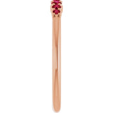 14K Rose Gold Natural Ruby Stackable Ring