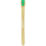14K Yellow Gold Natural Emerald Stackable Ring