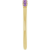 14K Yellow Gold Natural Amethyst Stackable Ring