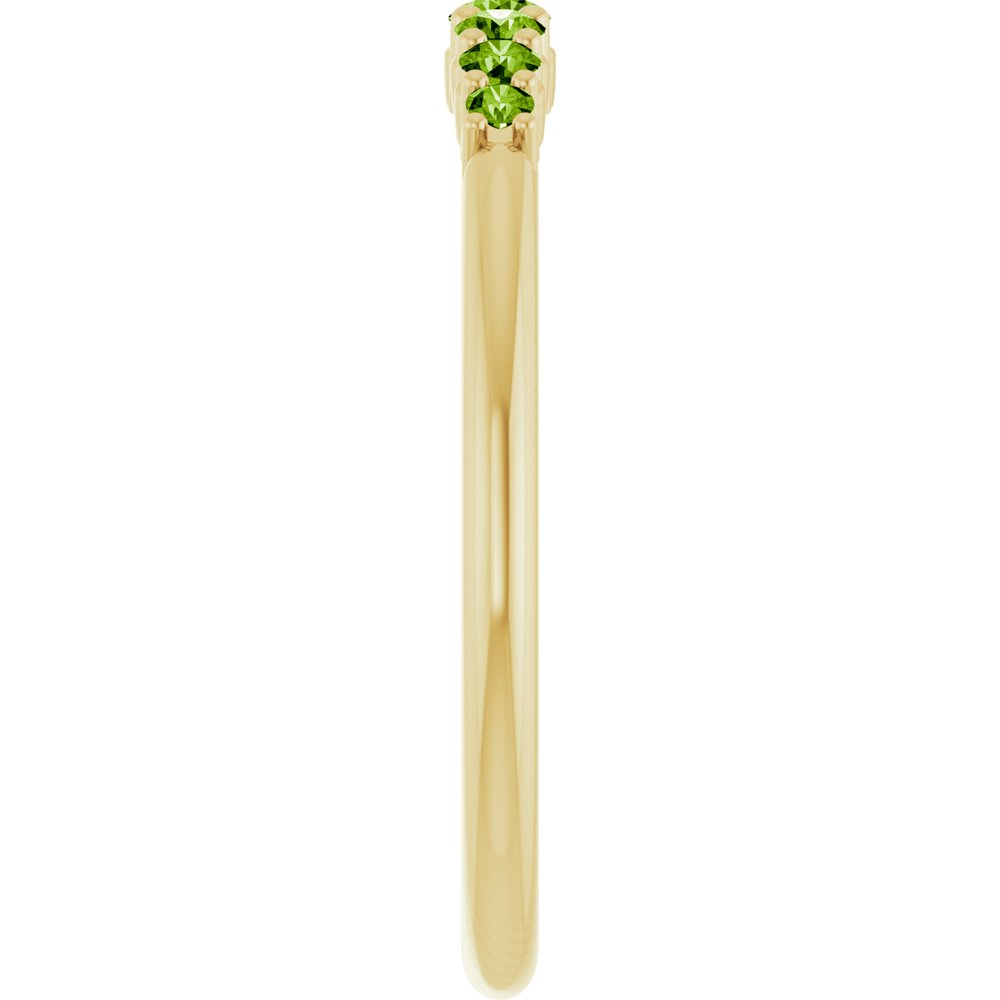 14K Yellow Natural Peridot Stackable Ring
