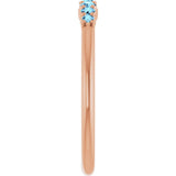 14K Rose Gold Natural Aquamarine Stackable Ring