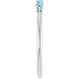 14K White Natural Aquamarine Stackable Ring
