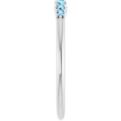 Sterling Silver Natural Aquamarine Stackable Ring