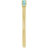 14K Yellow Natural Blue Zircon Stackable Ring