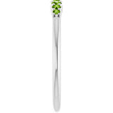 14K White Gold Natural Peridot Stackable Ring