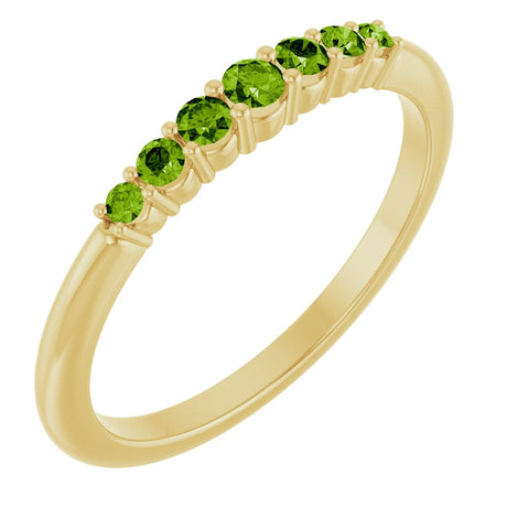 14K Yellow Natural Peridot Stackable Ring