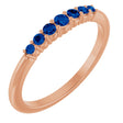 14K Rose Natural Blue Sapphire Stackable Ring