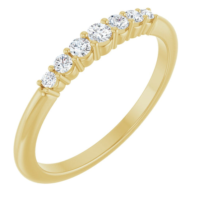 14K Yellow Gold 1/6 CTW Natural Diamond Stackable Ring      