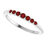 Sterling Silver Natural Mozambique Garnet Stackable Ring