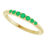 14K Yellow Gold Natural Emerald Stackable Ring