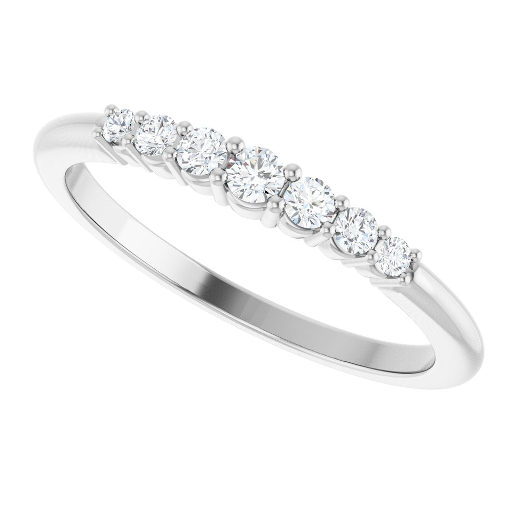 14K White Gold 1/6 CTW Natural Diamond Stackable Ring    