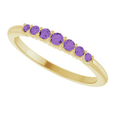 14K Yellow Gold Natural Amethyst Stackable Ring