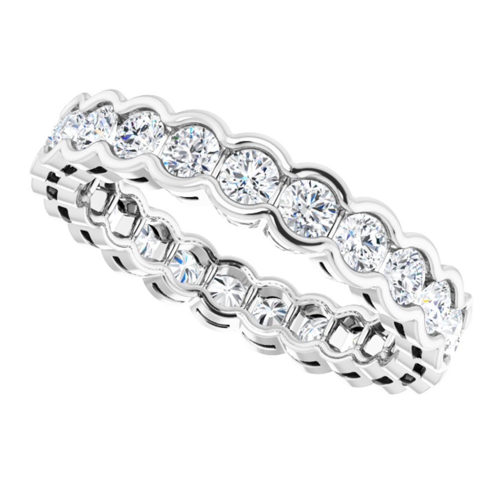 14K White 1 1/3 CTW Natural Diamond Eternity Band
