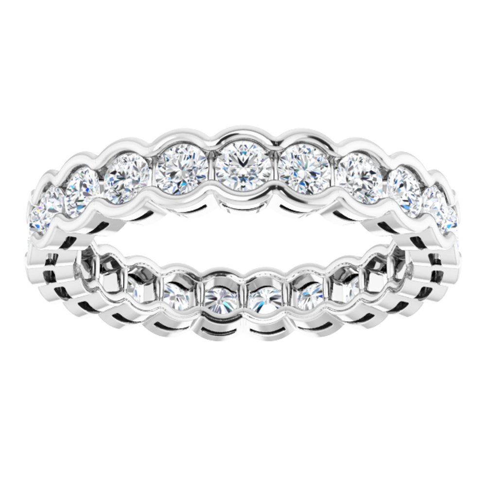 14K White 1 1/3 CTW Natural Diamond Eternity Band