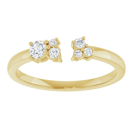 14K Yellow Gold 1/6 CTW Natural Diamond Negative Space Ring  