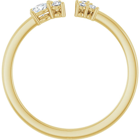 14K Yellow Gold 1/6 CTW Natural Diamond Negative Space Ring  