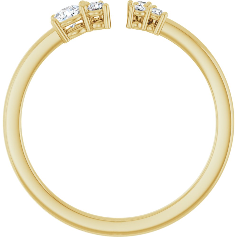 14K Yellow Gold 1/6 CTW Natural Diamond Negative Space Ring  