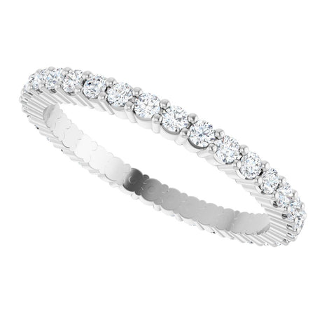 14K White 1/2 CTW Lab-Grown Diamond Eternity Band Size 5
