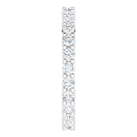 10K White Gold 3/4 CTW Natural Diamond Eternity Band Size 5.25