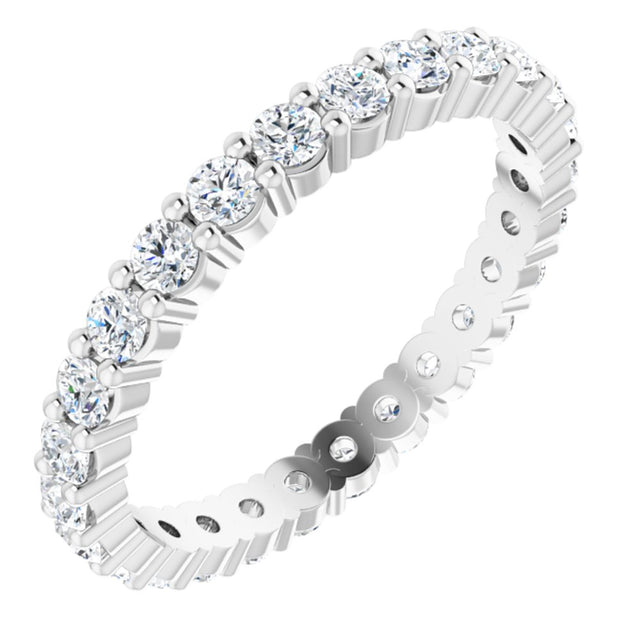 10K White Gold 3/4 CTW Natural Diamond Eternity Band Size 5.25