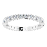 10K White Gold 3/4 CTW Natural Diamond Eternity Band Size 5.25