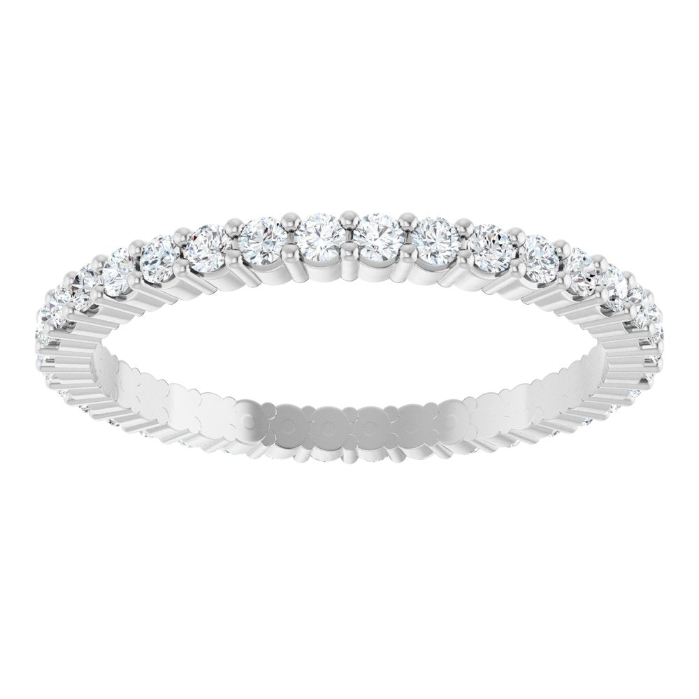 14K White 1/2 CTW Diamond Eternity Band Size 6