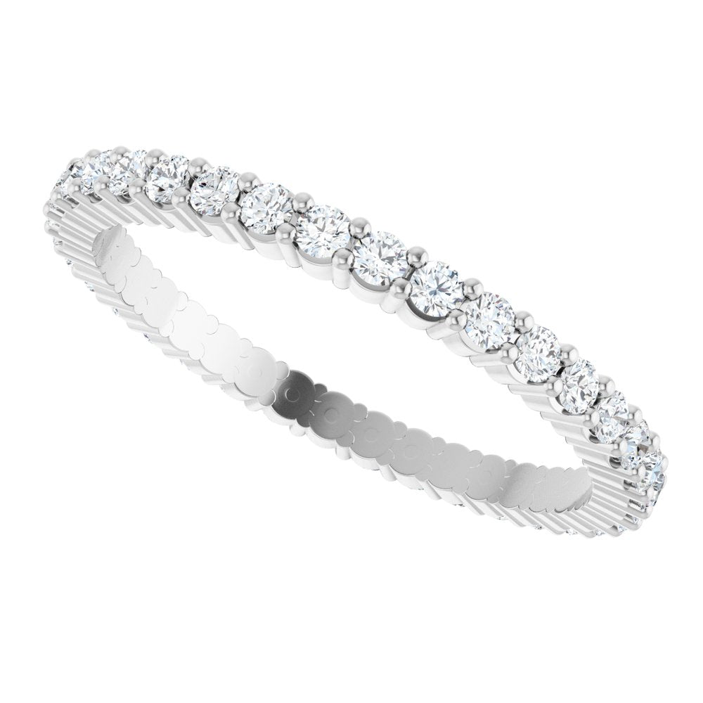 14K White 1/2 CTW Diamond Eternity Band Size 6