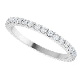 14K White 1/2 CTW Diamond Eternity Band Size 6