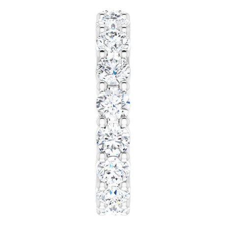 10K White Gold 2 1/2 CTW Natural Diamond Eternity Band Size 5.25