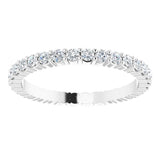 14K White Gold 5/8 CTW Natural Diamond Eternity Band Size 6