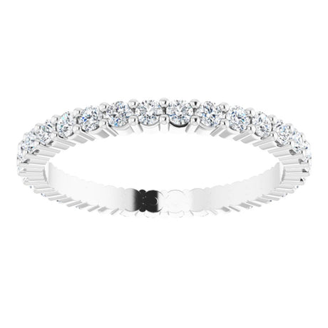 14K White Gold 5/8 CTW Natural Diamond Eternity Band Size 6