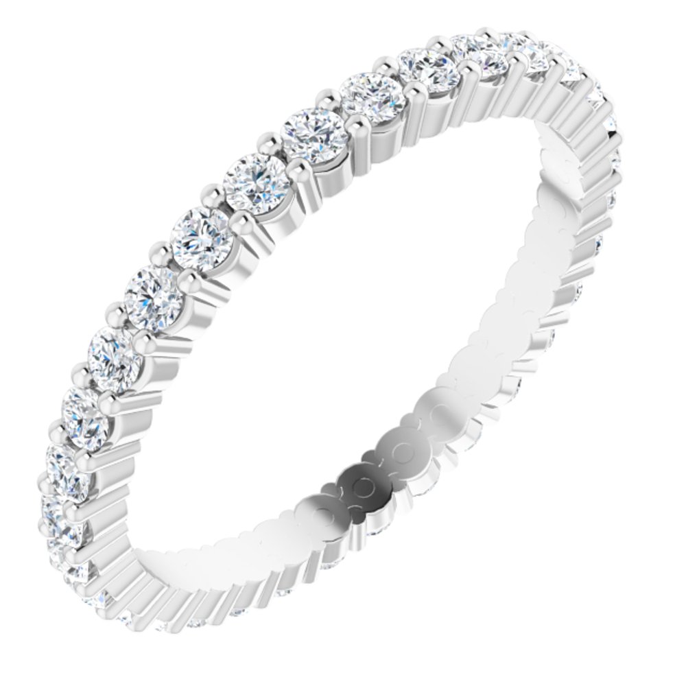 14K White Gold 5/8 CTW Natural Diamond Eternity Band Size 6