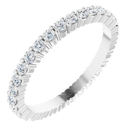 14K White Gold 5/8 CTW Natural Diamond Eternity Band Size 6