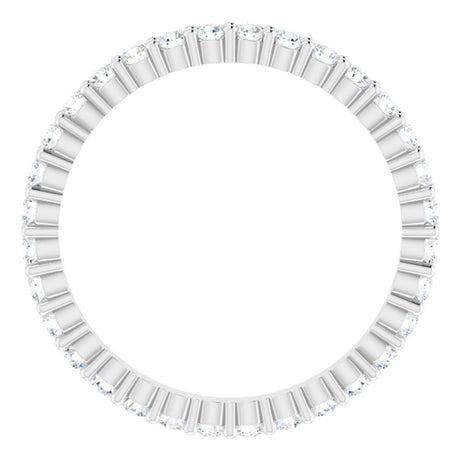 14K White Gold 5/8 CTW Natural Diamond Eternity Band Size 6