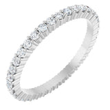 14K White 1/2 CTW Diamond Eternity Band Size 6