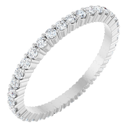14K White 1/2 CTW Diamond Eternity Band Size 6