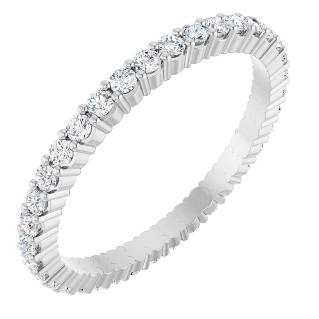 14K White 1/2 CTW Diamond Eternity Band Size 6