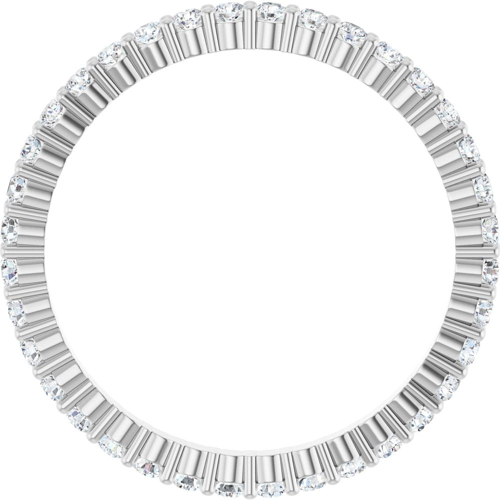14K White 1/2 CTW Diamond Eternity Band Size 6
