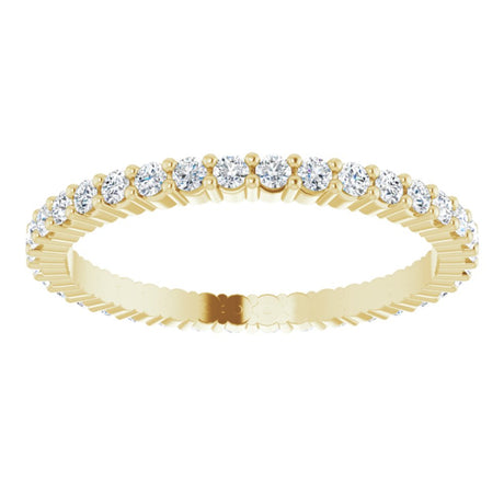 10K Yellow Gold 1/2 CTW Natural Diamond Eternity Band Size 6.5