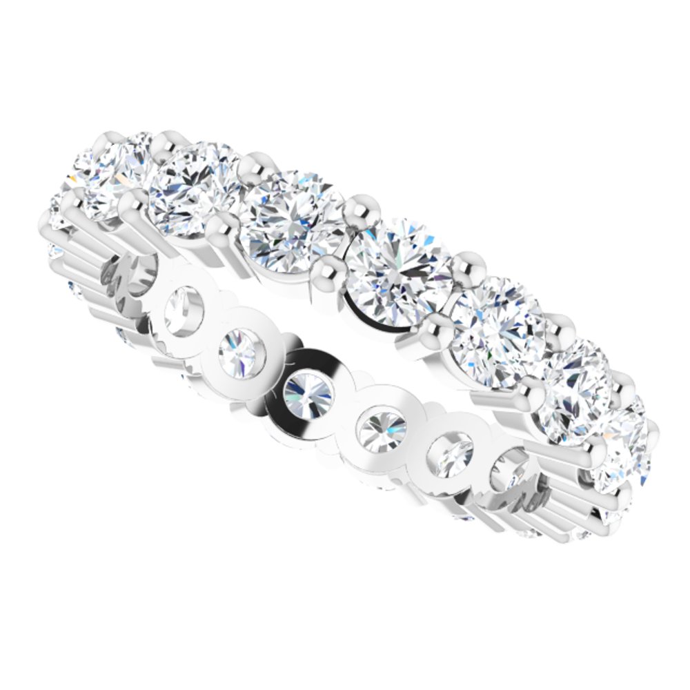 10K White Gold 2 3/4 CTW Natural Diamond Eternity Band Size 6.5