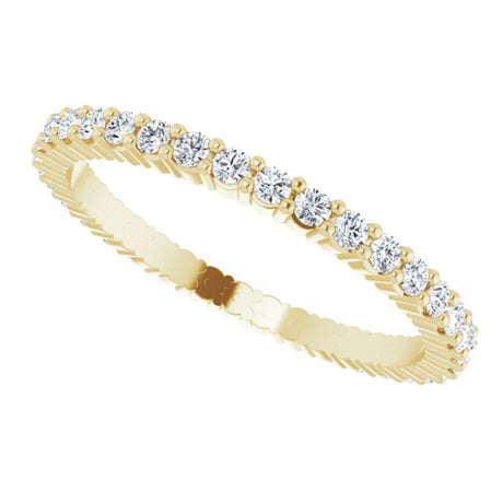 10K Yellow Gold 1/2 CTW Natural Diamond Eternity Band Size 6.5