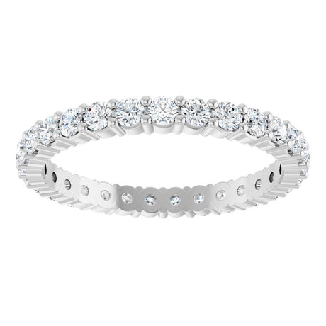 14K White 7/8 CTW Diamond Eternity Band Size 7