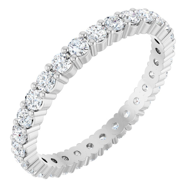 Platinum 3/4 CTW Natural Diamond Eternity Band Size 4.5