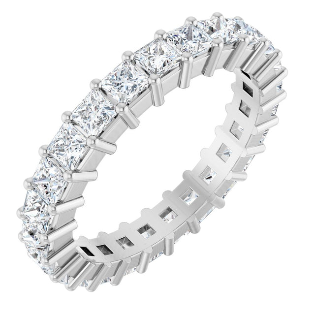 14K White 2 5/8 CTW Diamond Square Eternity Band Size 7