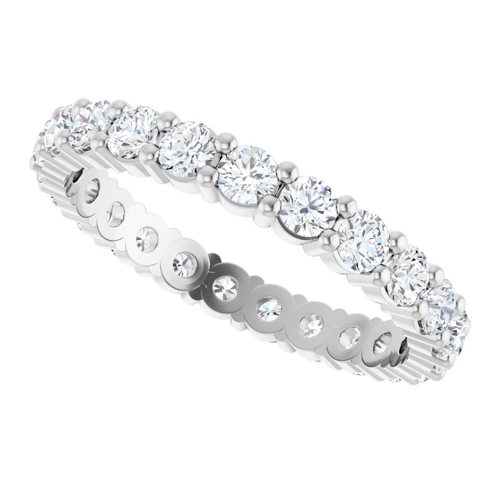 14K White 1 3/8 CTW Diamond Eternity Band Size 7