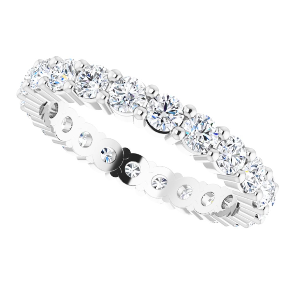 10K White Gold 1 1/3 CTW Natural Diamond Eternity Band Size 5.25
