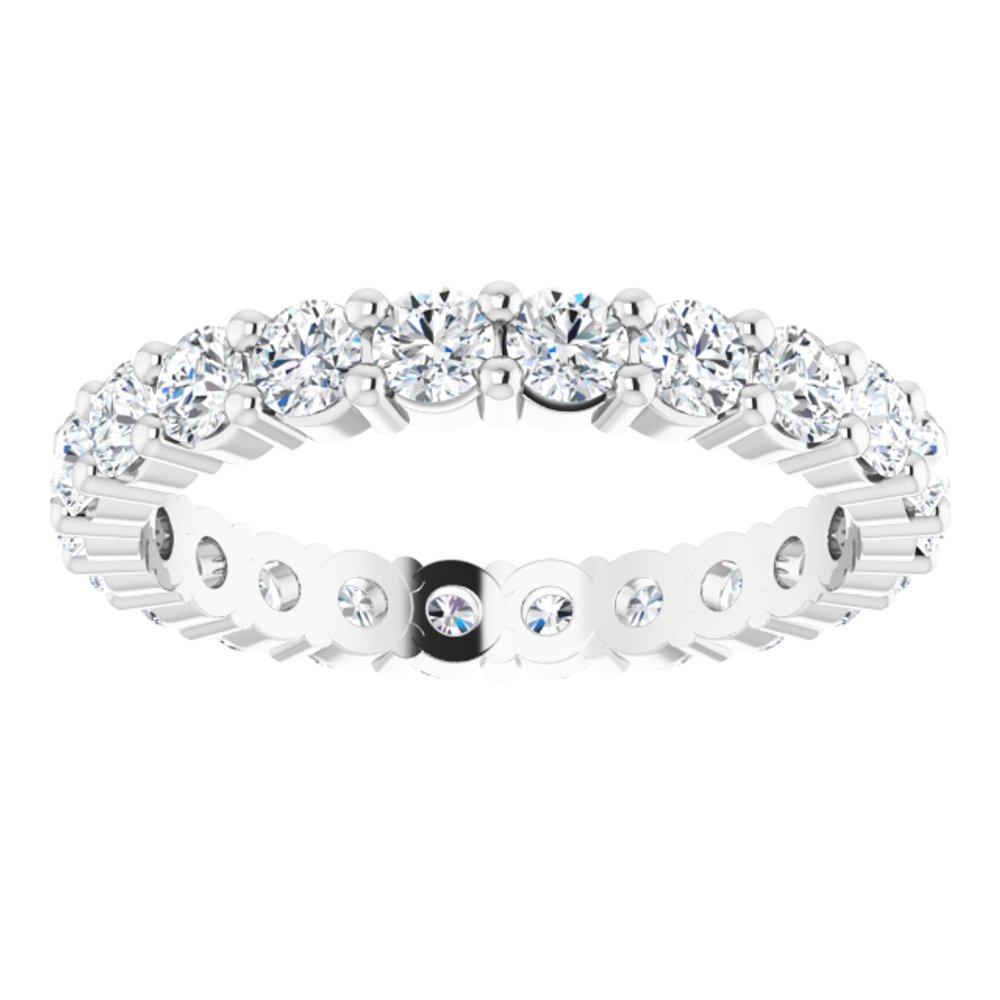 10K White Gold 1 1/3 CTW Natural Diamond Eternity Band Size 5.25