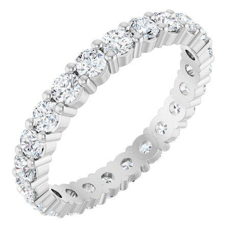 14K White 1 3/8 CTW Natural Diamond Eternity Band Size 7