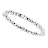 14K White 1/8 CTW Natural Diamond Beaded Eternity Band Size 7